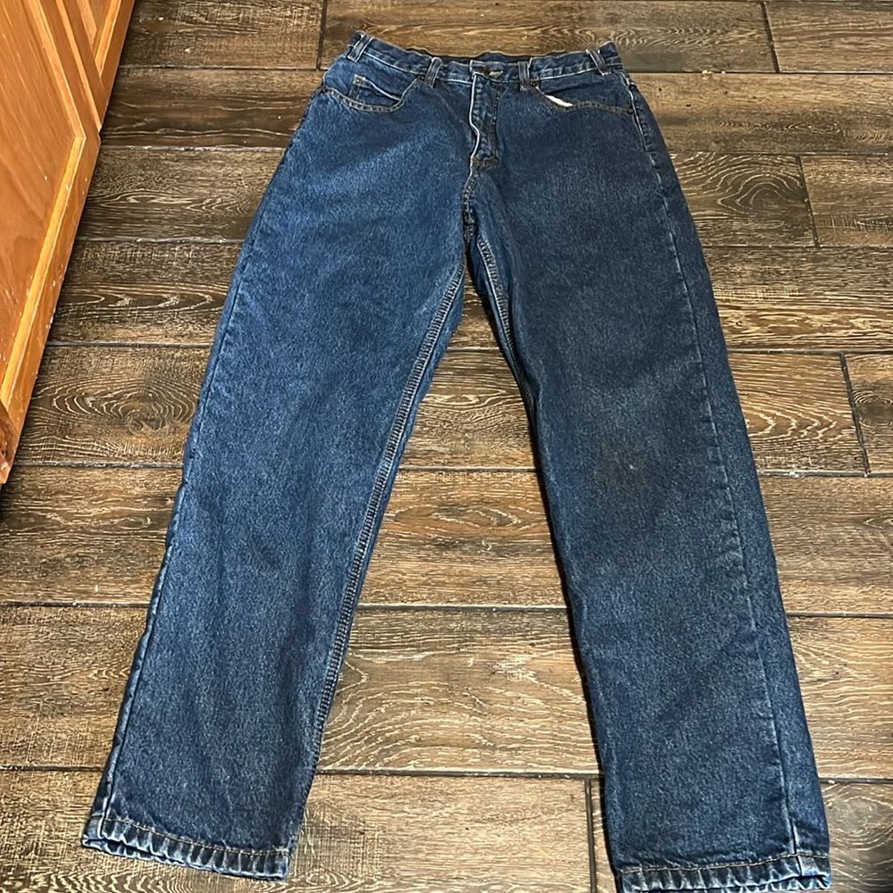 Guide Gear  vintage Plaid Flannel Lined Denim Jeans Sz 8 Outdoor Hiking Workwear